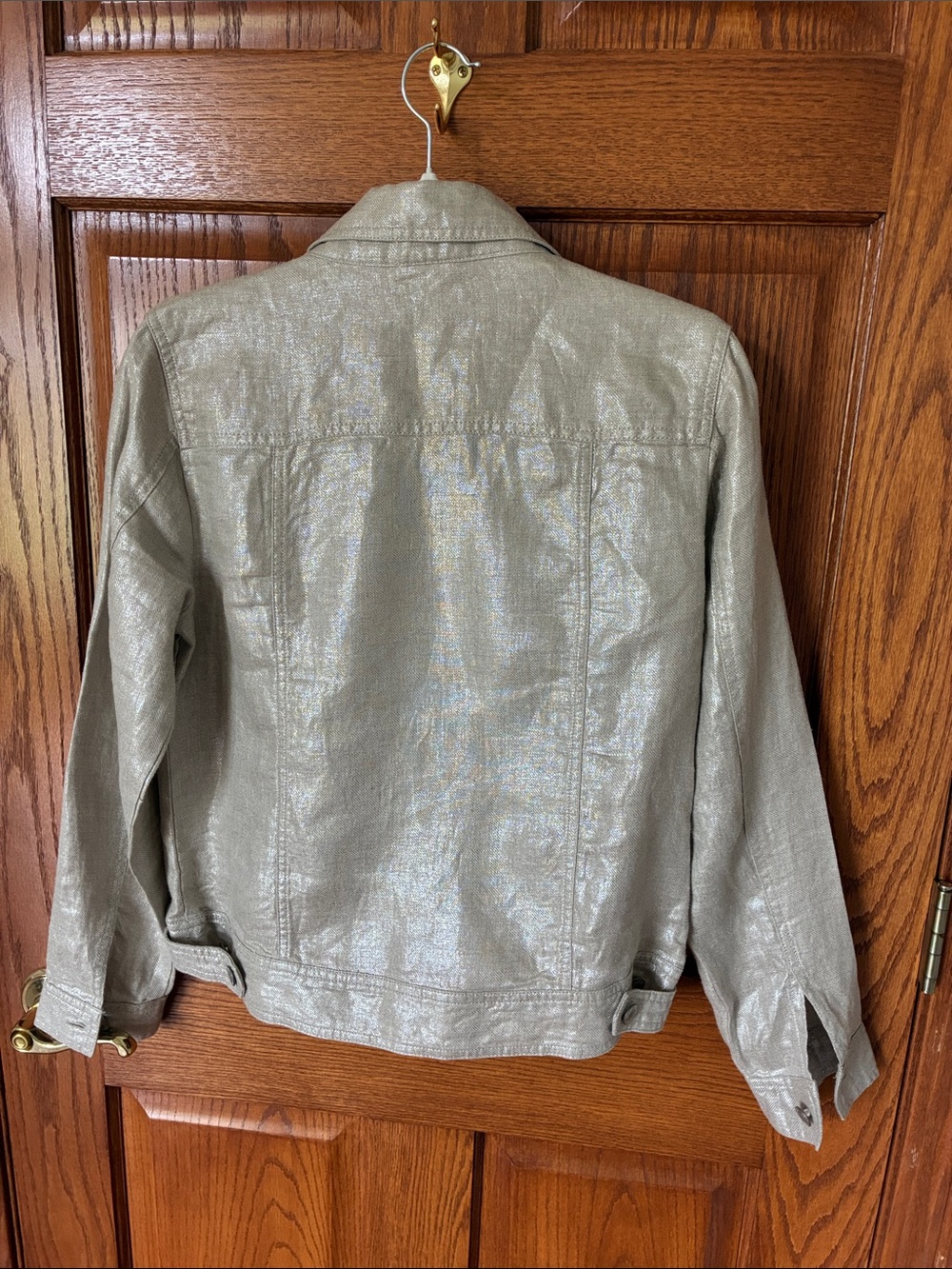 Jones NY SIZE: small to medium Women’s Metallic Silver/Cream Button-Front Jacket - Picture 2 of 10
